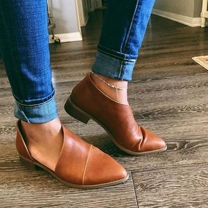 New Cognac Wenda Cut-Out Booties  | 8